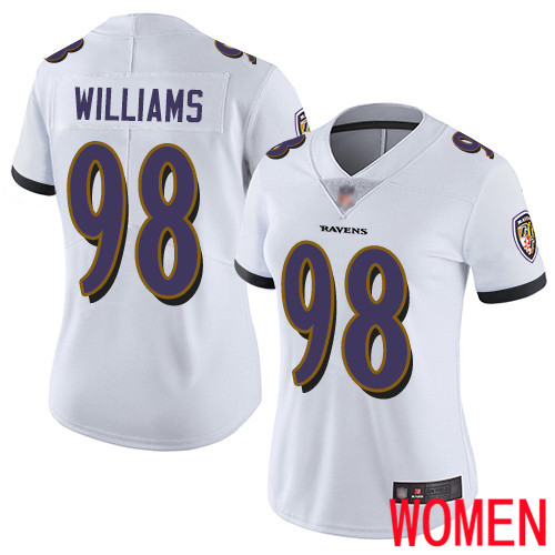 Baltimore Ravens Limited White Women Brandon Williams Road Jersey NFL Football #98 Vapor Untouchable